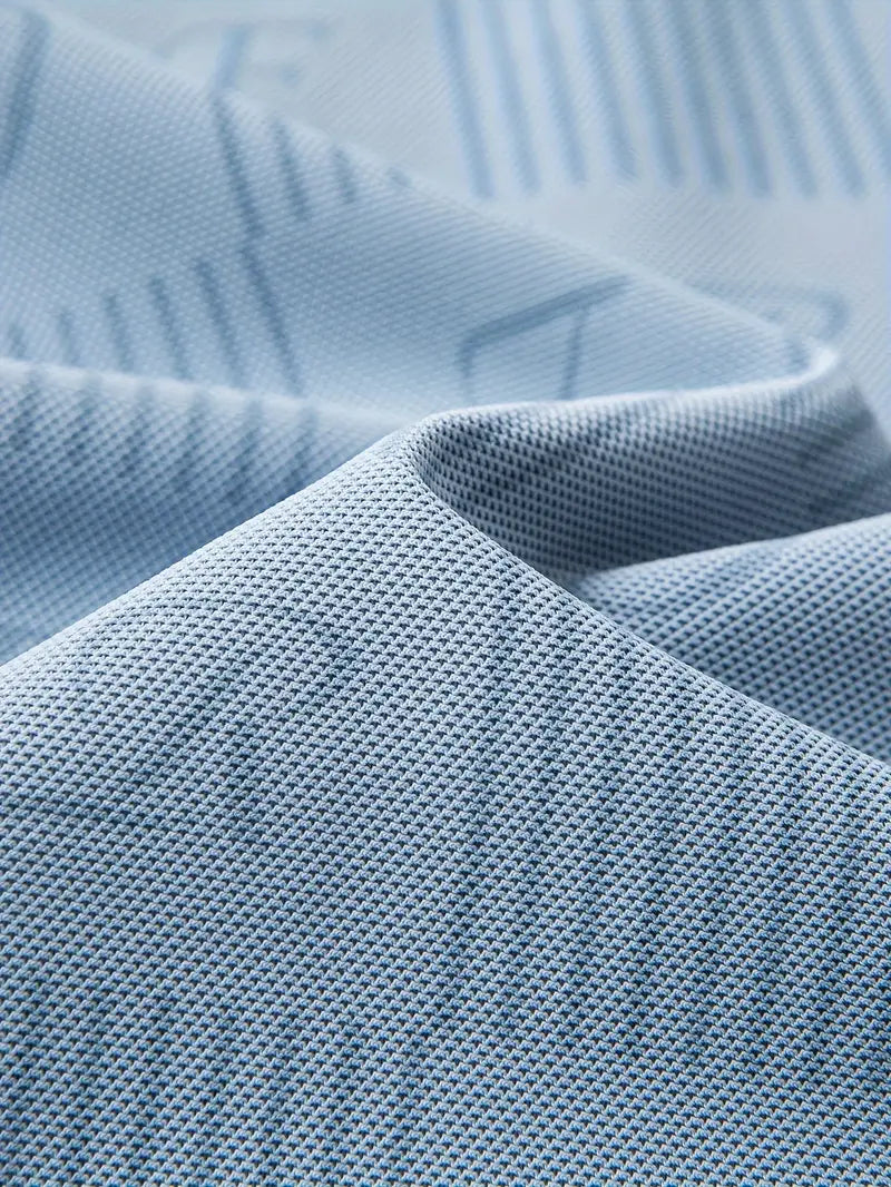Brave Valvet Men’s Premium Embossed Pattern Polo T-Shirt – Sky Blue