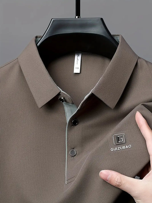 Brave Valvet Men’s Premium Brown Polo T-Shirt – Grey Contrast Collar