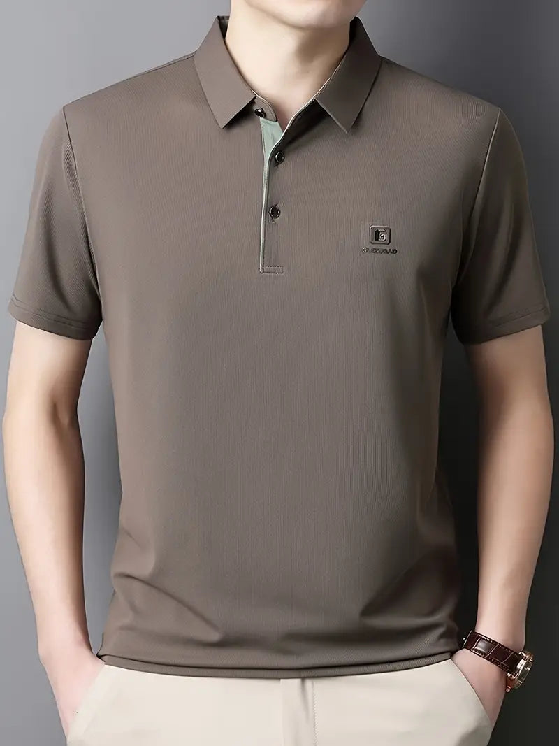 Brave Valvet Men’s Premium Brown Polo T-Shirt – Grey Contrast Collar
