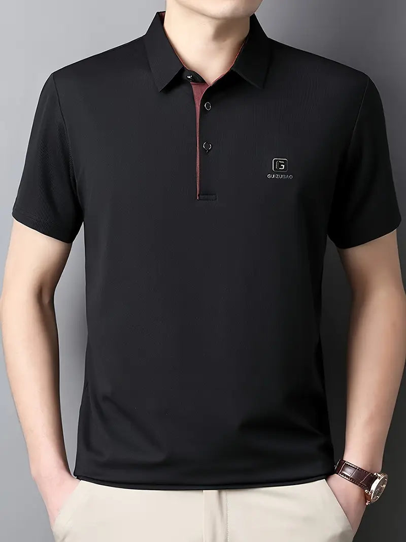 Brave Valvet Men’s Premium Black Polo T-Shirt – Maroon Contrast Collar