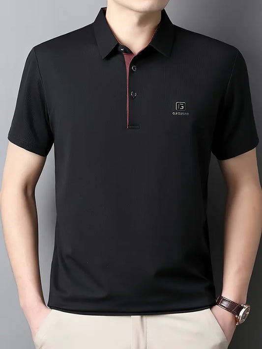 Brave Valvet Men’s Premium Black Polo T-Shirt – Maroon Contrast Collar