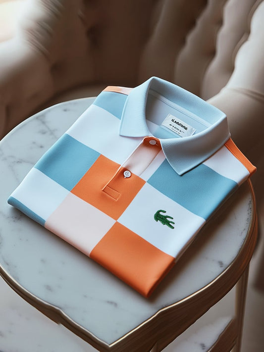 Men's Classic Business Logo Button Short Sleeve Polo Shirt