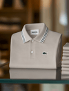 Men's Business Stripe Logo Print Short Sleeve Polo Shirt