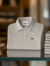 Men's Business Stripe Logo Print Short Sleeve Polo Shirt