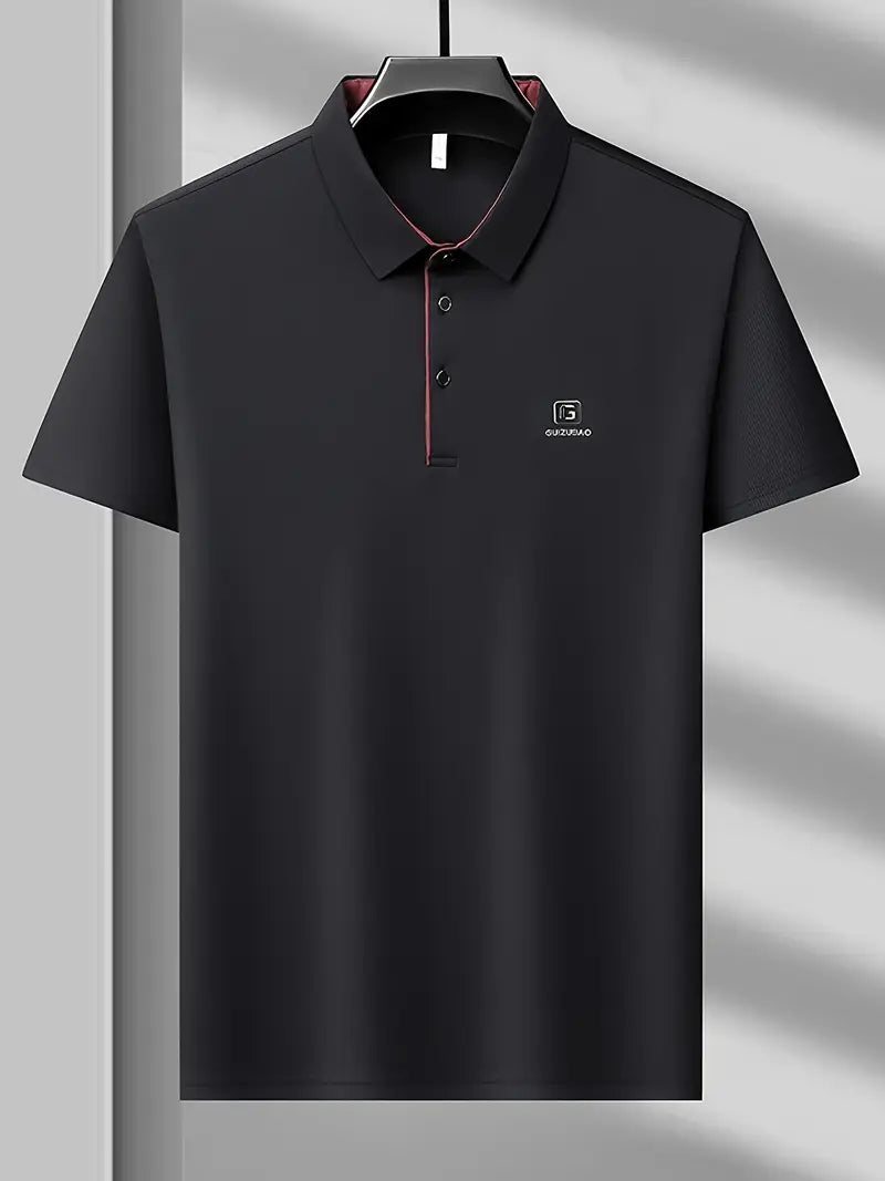 Brave Valvet Men’s Premium Black Polo T-Shirt – Maroon Contrast Collar