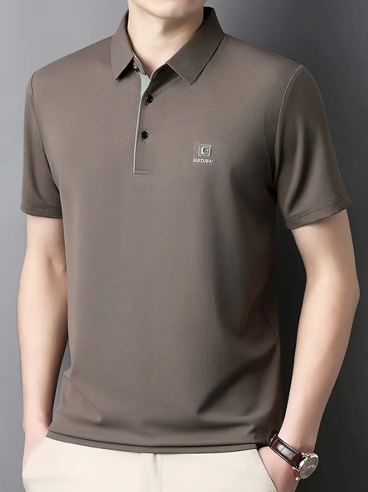 Brave Valvet Men’s Premium Brown Polo T-Shirt – Grey Contrast Collar