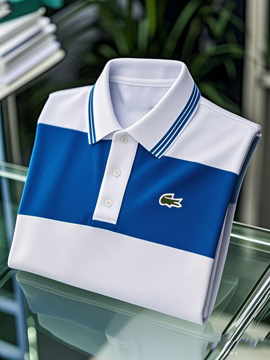 Men's Business Casual Button Short Sleeve Polo Shirt