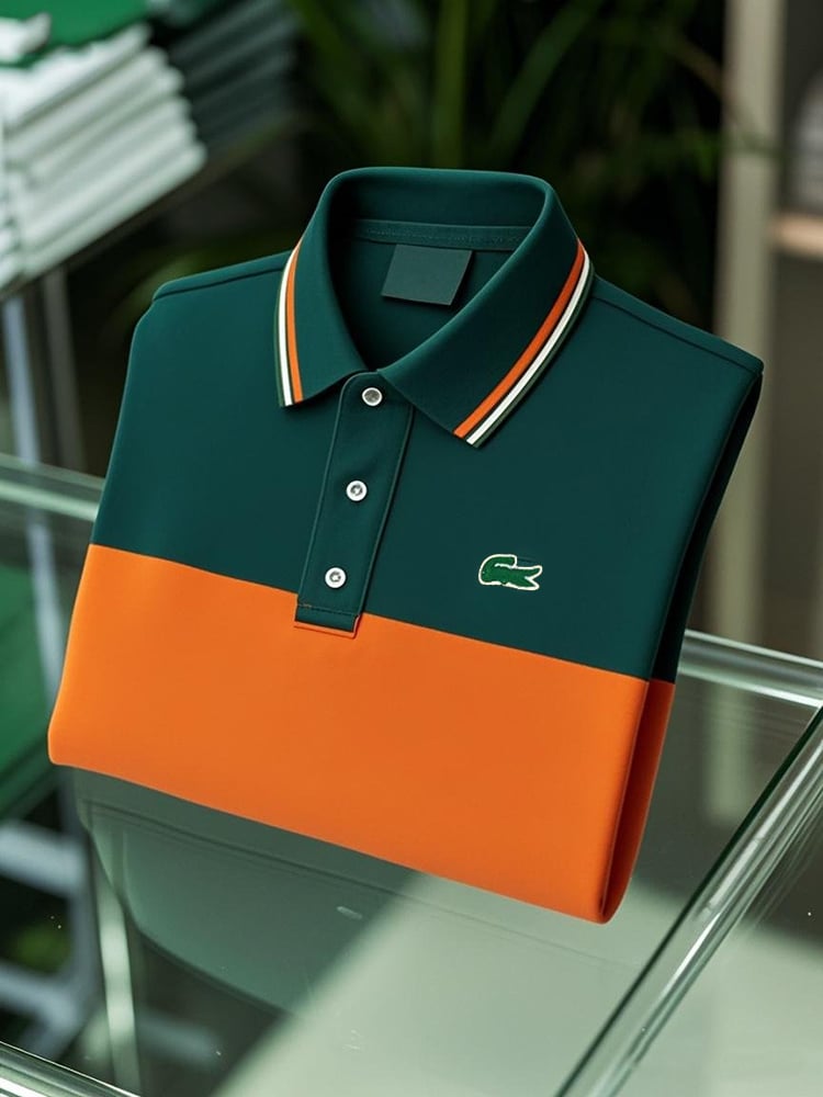Men's Business Casual Button Short Sleeve Polo Shirt