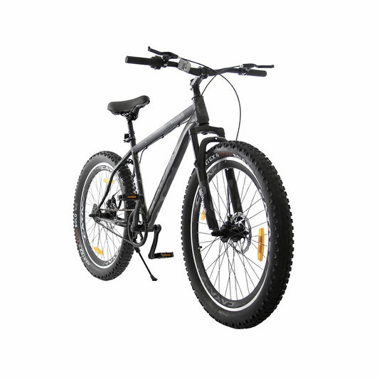 26-Inch Fat Tyre Mountain Bike with Steel Frame, Dual Disc Brakes & 3-Inch Wide Tyres
