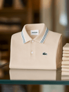Men's Business Stripe Logo Print Short Sleeve Polo Shirt