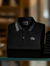 Men's Business Stripe Logo Print Short Sleeve Polo Shirt