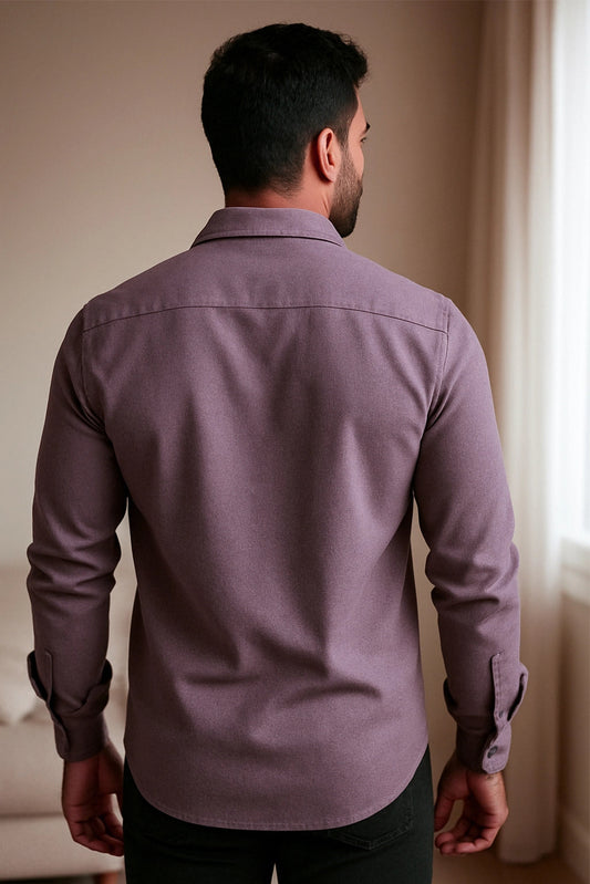 Brave Valvet Men’s Premium Full-Sleeve Button-Down Shirt – Purple